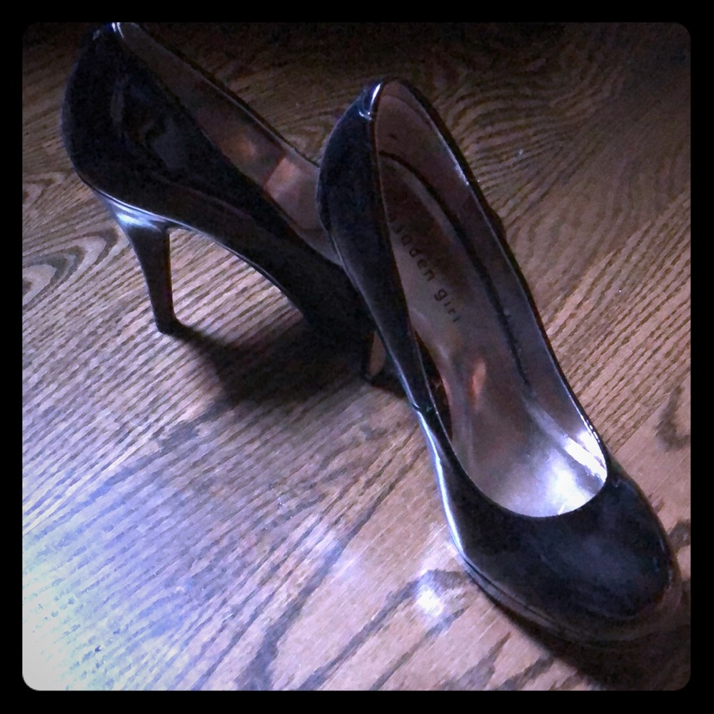 Madden girl black patten leather heels